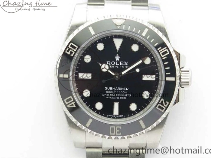 1221 Submariner 114060 No Date Black Ceramic ZZF 904L 1:1 Best Edition on SS Bracelet A Original 2989